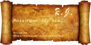 Reisinger Júlia névjegykártya